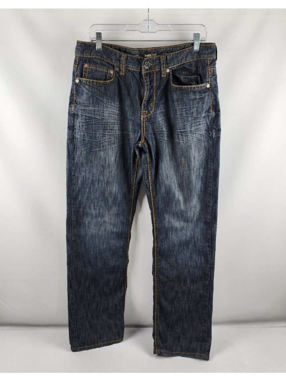 Helix Jeans Mens 32x30 Black Instinct in a Virtue Straight Leg Denim